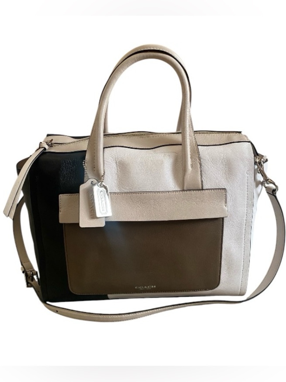 Coach Bleecker Riley colorblock leather carryall